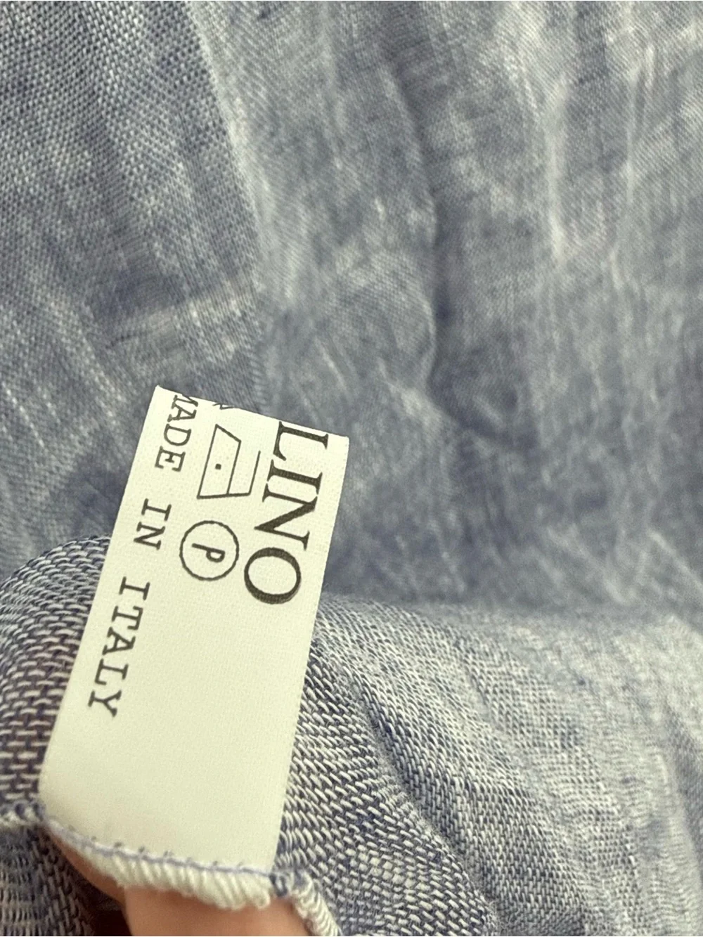 Unbranded Blue Linen Lightweight Frayed Scarf Wrap Accessory